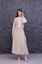 CLND Dilruba Skirt Set Beige