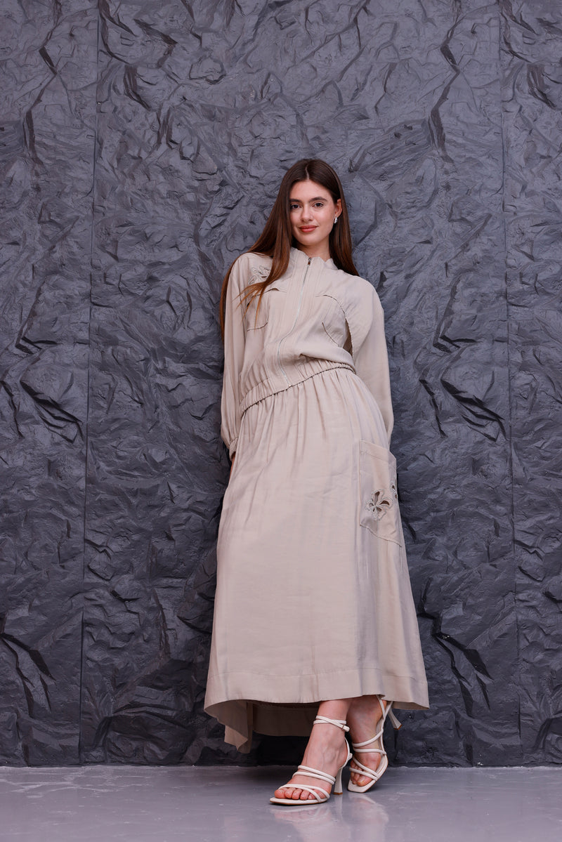 CLND Dilruba Skirt Set Beige
