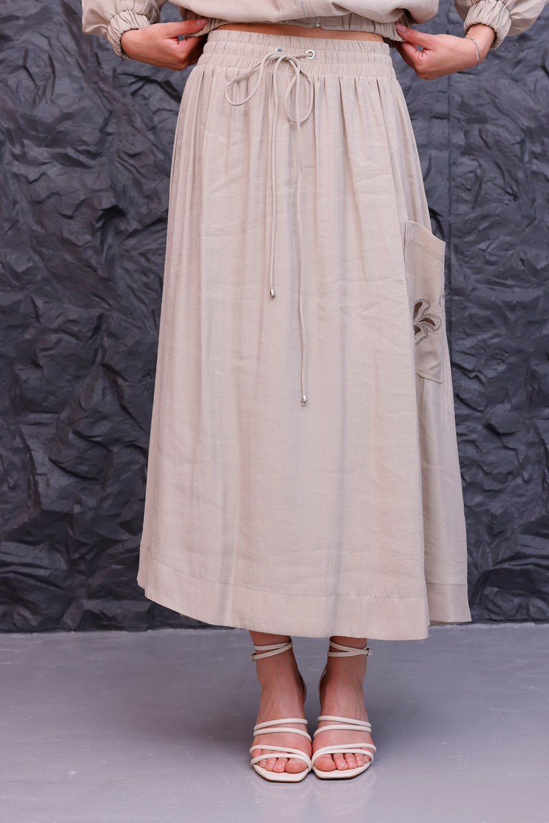 CLND Dilruba Skirt Set Beige