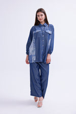 AYZ Elaina Soft Denim Set Navy Blue