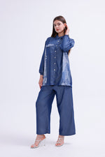 AYZ Elaina Soft Denim Set Navy Blue