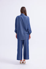 AYZ Elaina Soft Denim Set Navy Blue