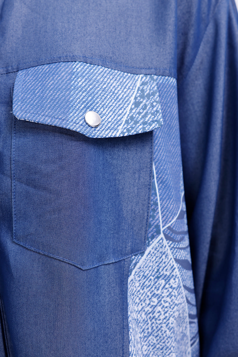 AYZ Elaina Soft Denim Set Navy Blue