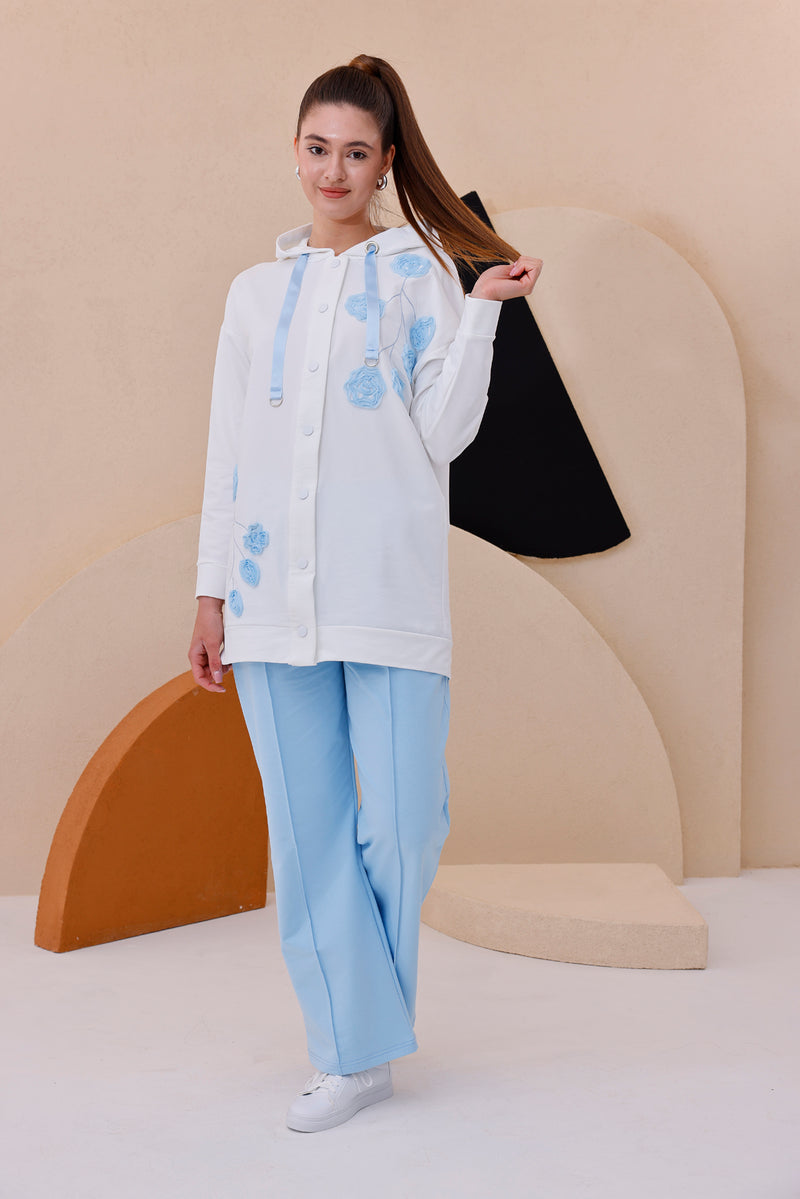 SCL Flowers Tracksuit Blue