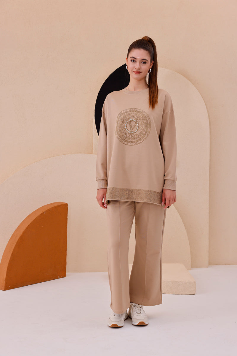 SCL V Stones Tracksuit Camel