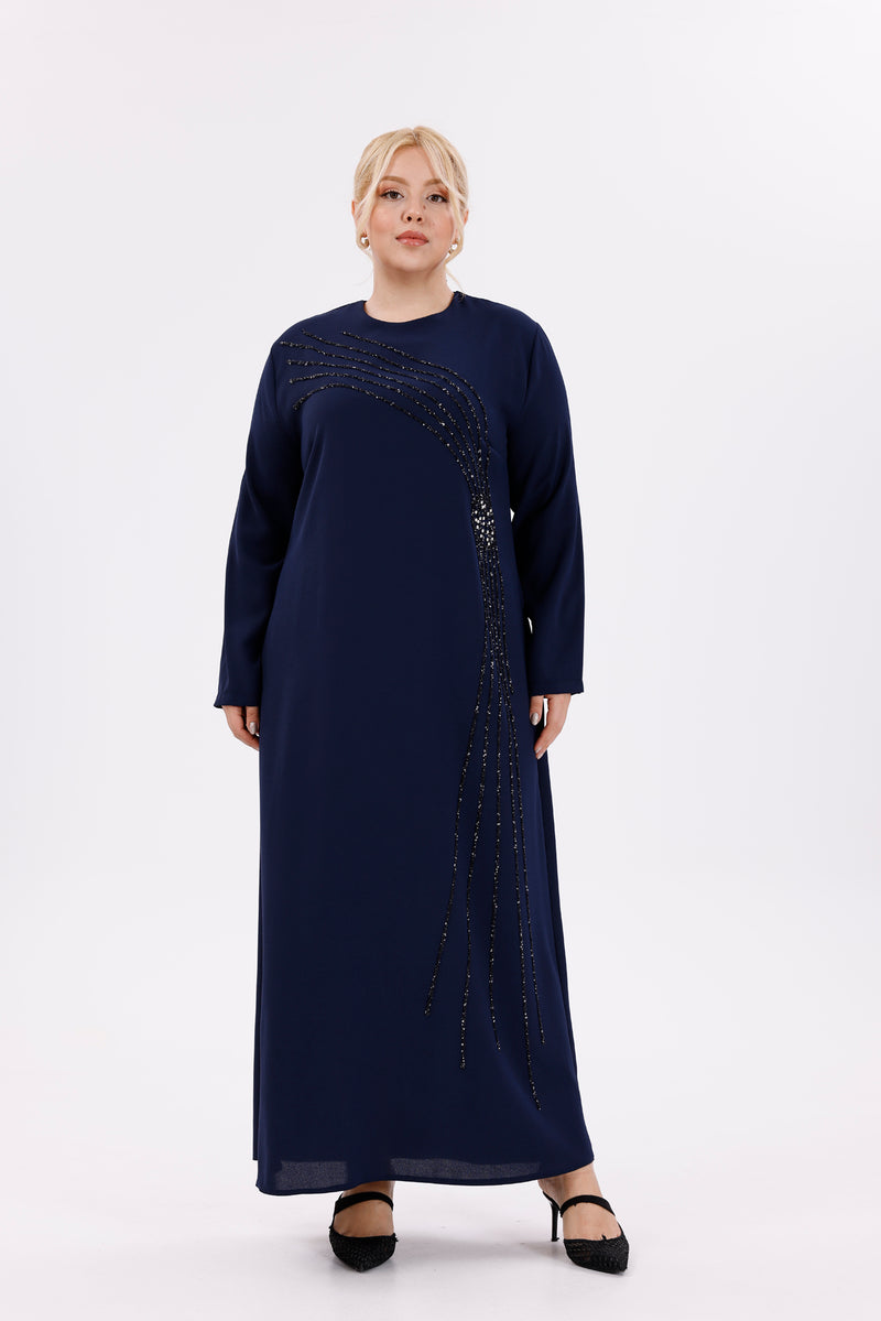 O&F Zennur Dress Navy Blue