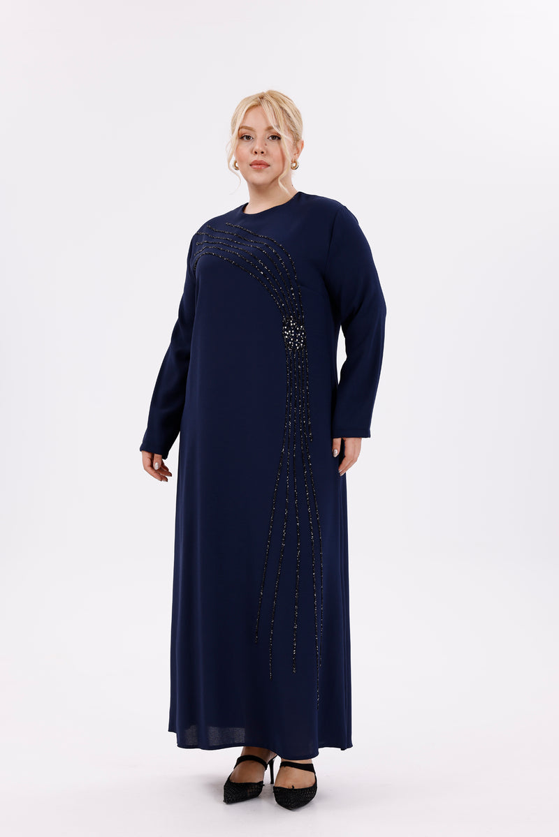 O&F Zennur Dress Navy Blue