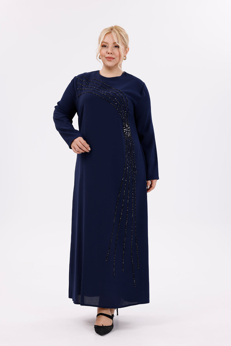 O&F Zennur Dress Navy Blue