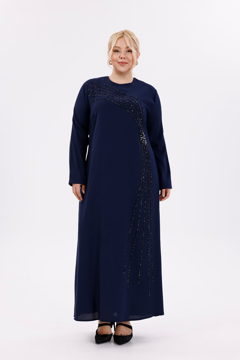 O&F Zennur Dress Navy Blue