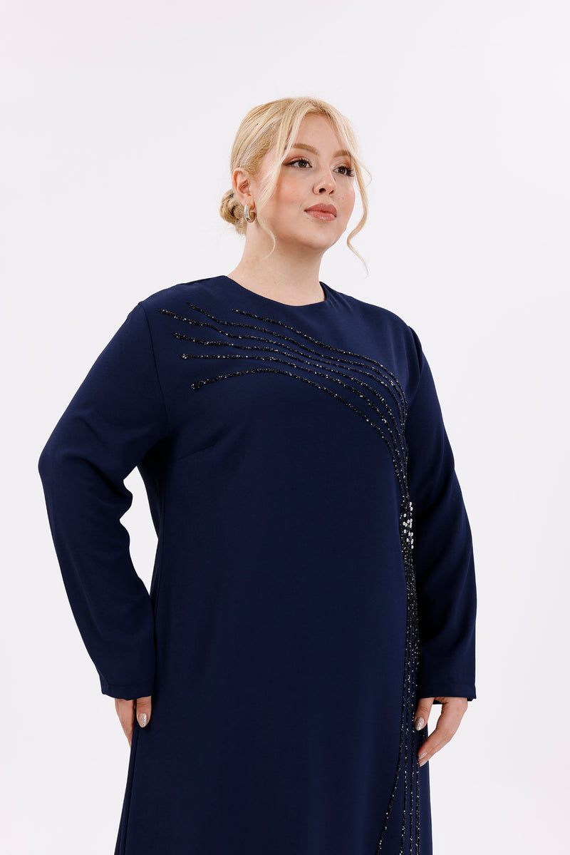 O&F Zennur Dress Navy Blue