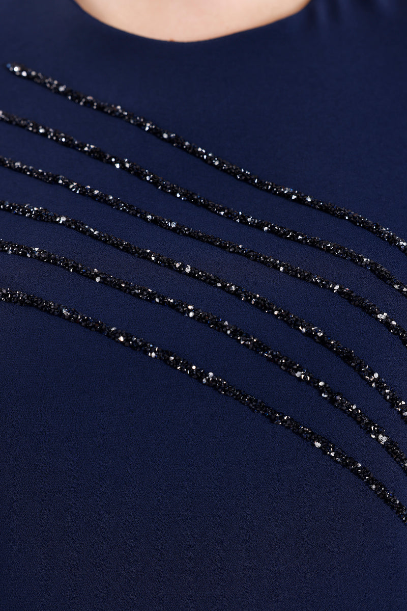 O&F Zennur Dress Navy Blue