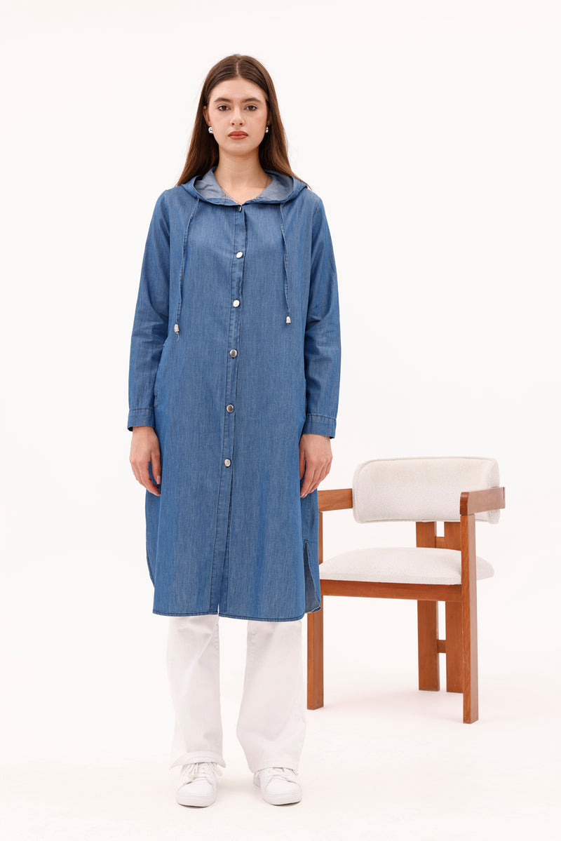 BRT Soft Denim Cape Dark Blue
