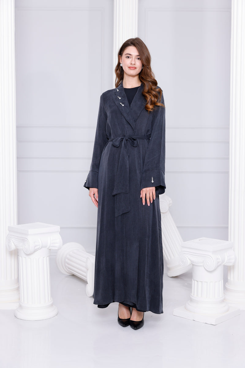 ETC Adelina Qupra Silk Long Jacket Anthracite
