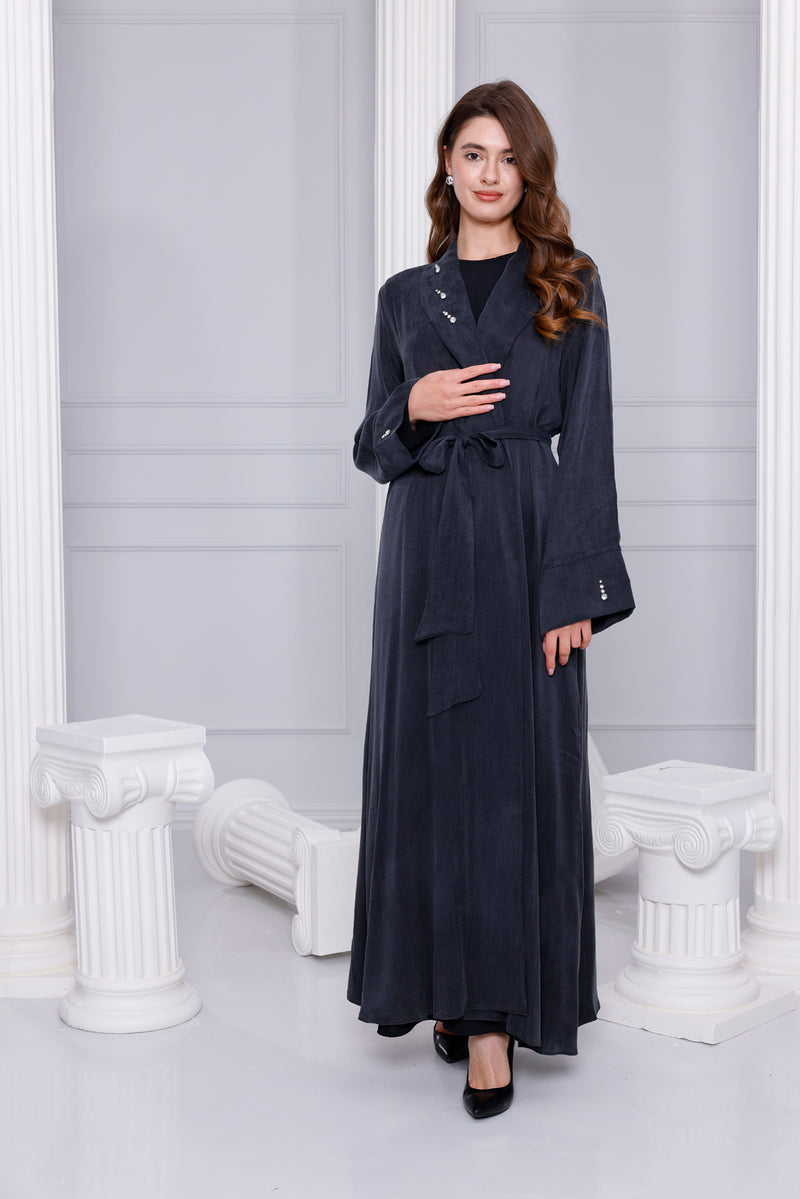 ETC Adelina Qupra Silk Long Jacket Anthracite