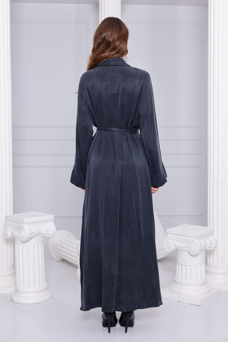ETC Adelina Qupra Silk Long Jacket Anthracite