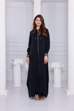 ETC Qupra Silk Hoodied Abaya Black