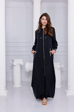 ETC Qupra Silk Hoodied Abaya Black