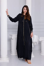 ETC Qupra Silk Hoodied Abaya Black