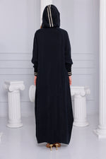 ETC Qupra Silk Hoodied Abaya Black
