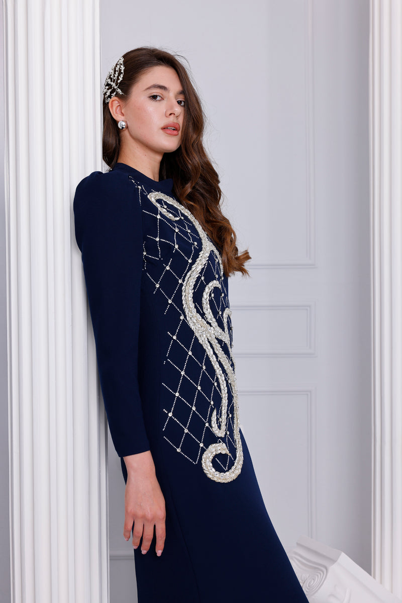 IPC Seren Special Occasion Dress Navy Blue