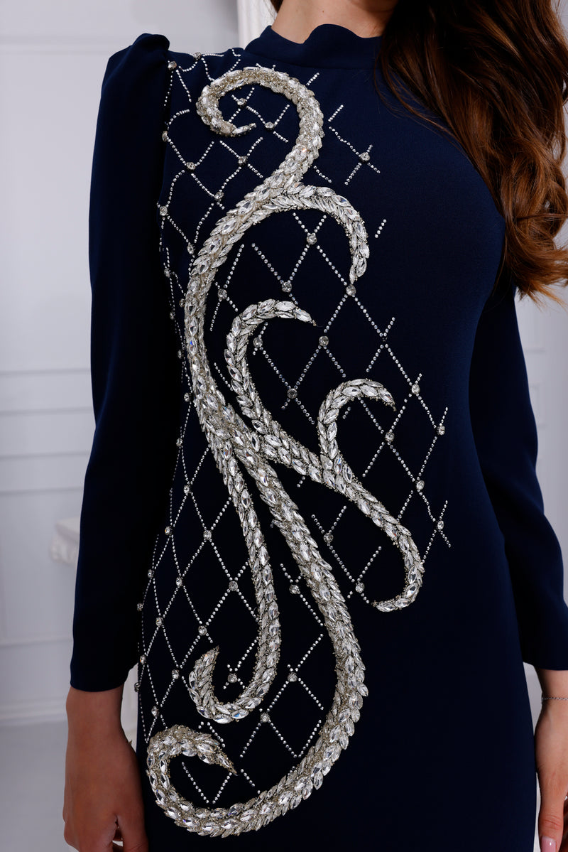 IPC Seren Special Occasion Dress Navy Blue