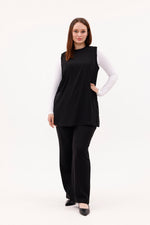 F&G Sleeveless Chiffon Front Inner Black