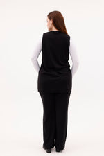 F&G Sleeveless Chiffon Front Inner Black