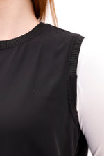 F&G Sleeveless Chiffon Front Inner Black