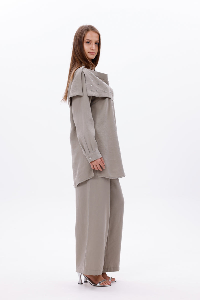 F&G Shoulder Shawl Set Khaki