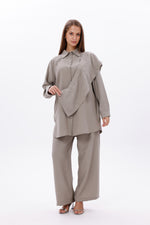 F&G Shoulder Shawl Set Khaki