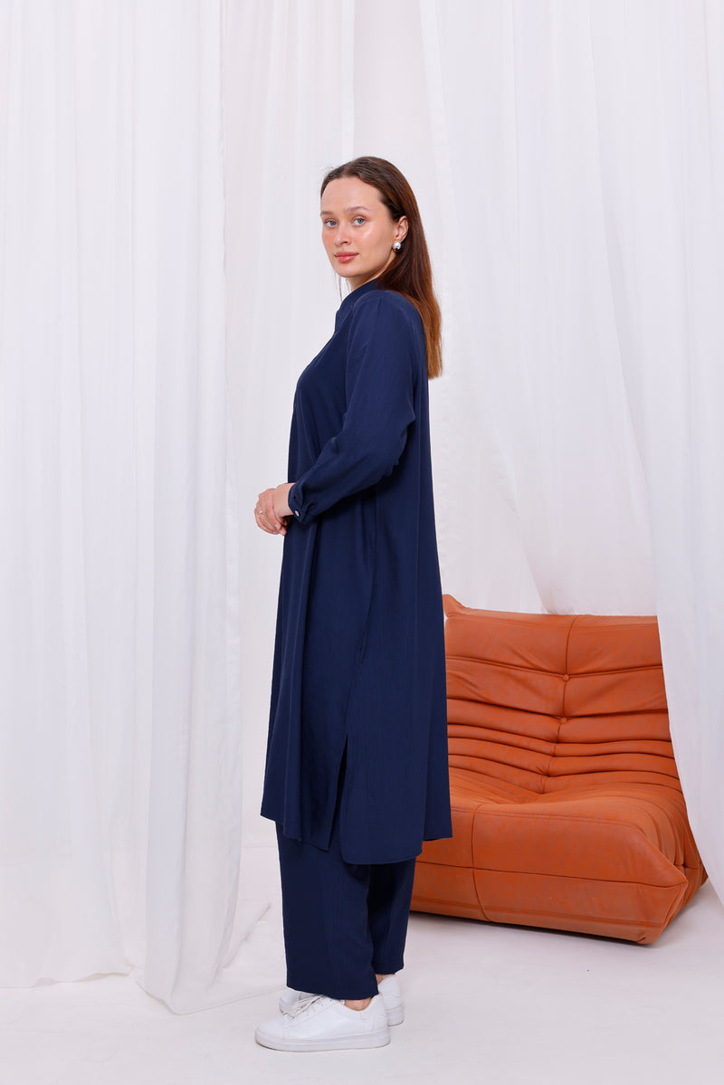 SR Selma Long Tunic Set Navy Blue