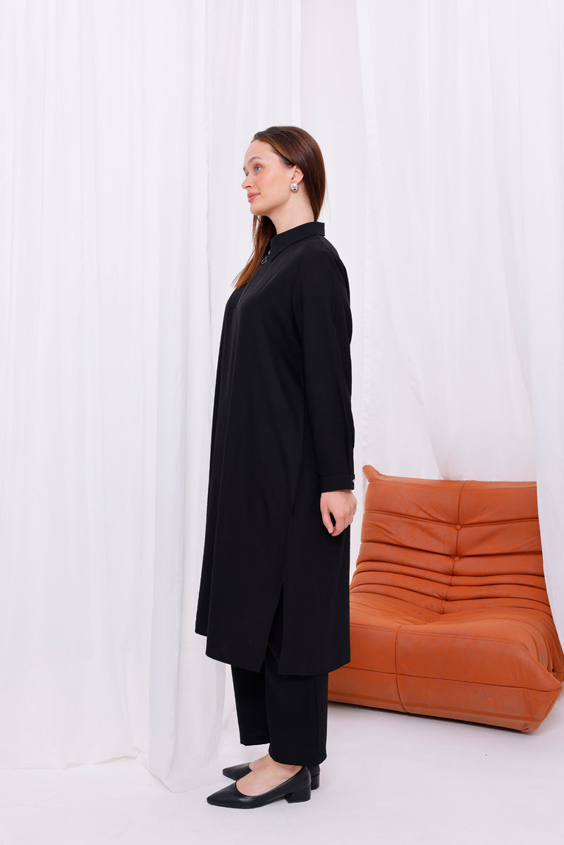SR Selma Long Tunic Set Black