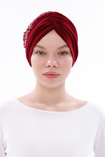 QF 1834 Rhinestone Handmade Turban Ivy