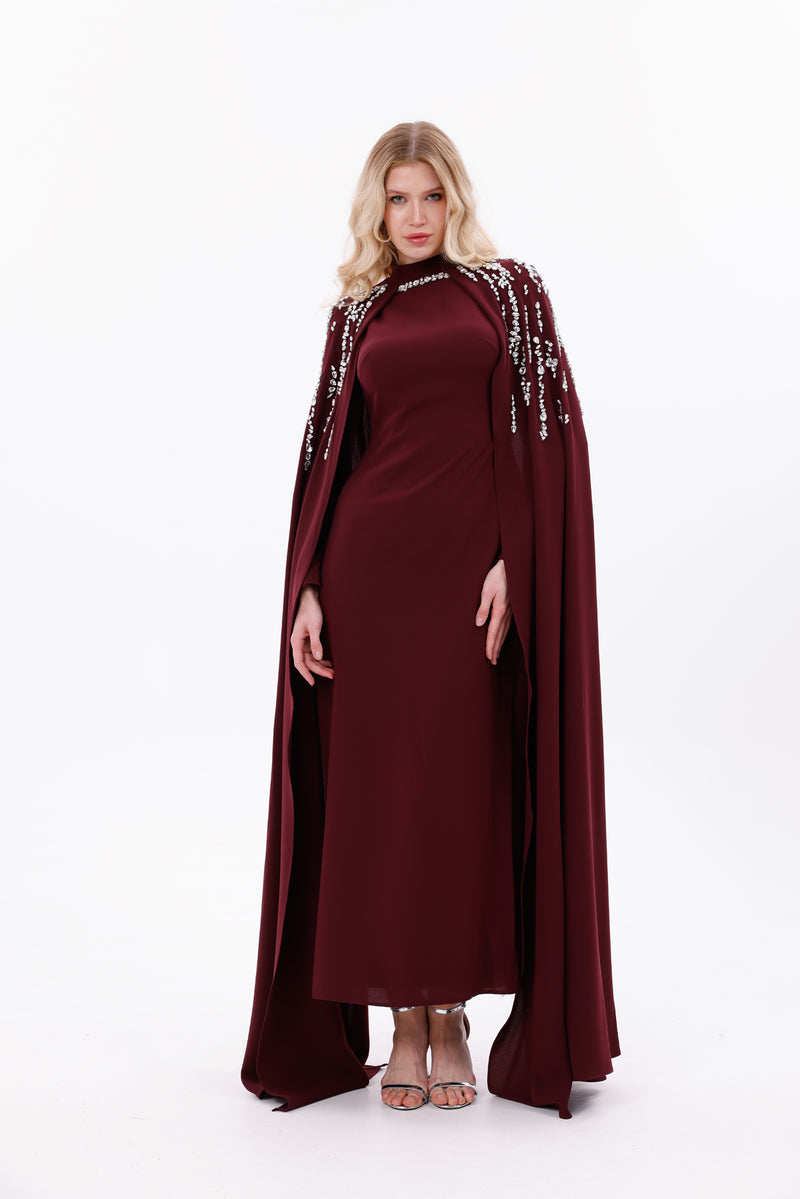 T&Y Lola Special Occasion Dress  Burgundy