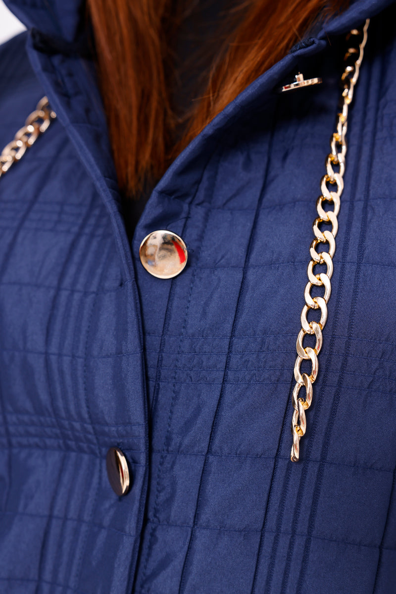 Bwst Quilted Vest Navy Blue