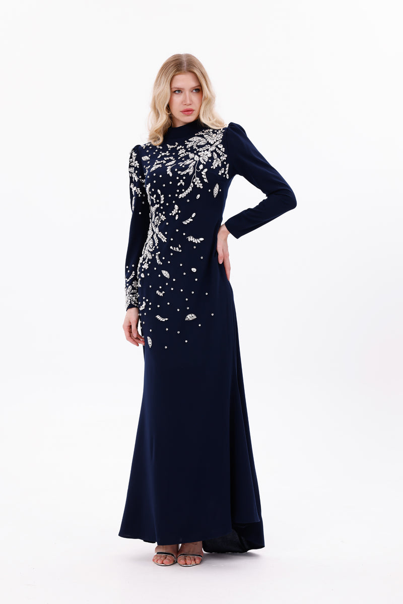 T&Y Leah Special Occasion Dress Navy Blue