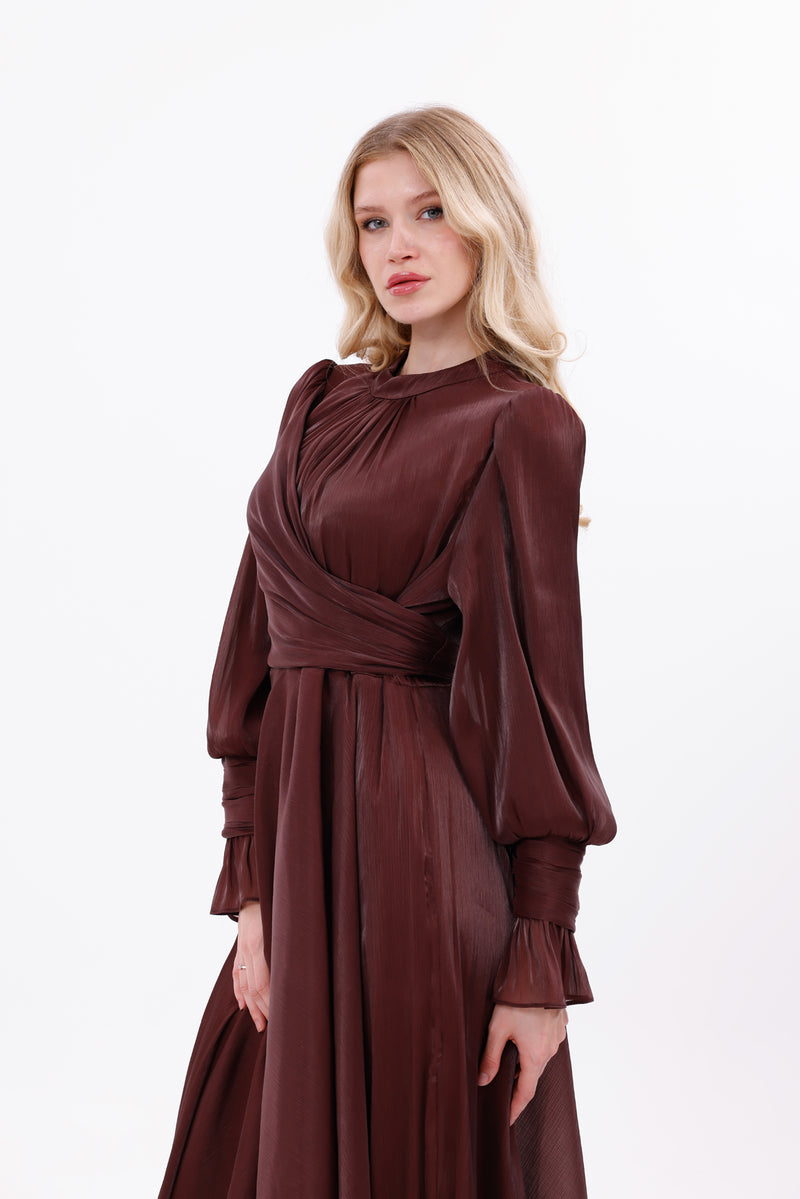 DM Zerrin Plus Size Special Occasion Dress Burgundy