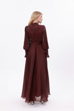 DM Zerrin Plus Size Special Occasion Dress Burgundy