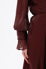 DM Zerrin Plus Size Special Occasion Dress Burgundy