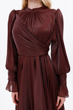 DM Zerrin Plus Size Special Occasion Dress Burgundy