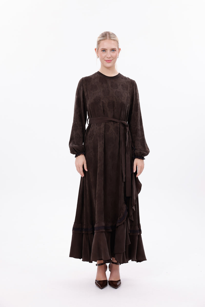 MissWhence 38806 Silk Dress Brown