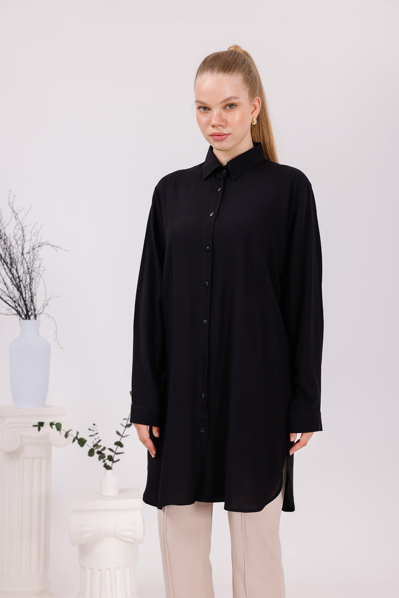 ENS Collins Cotton Shirt Black
