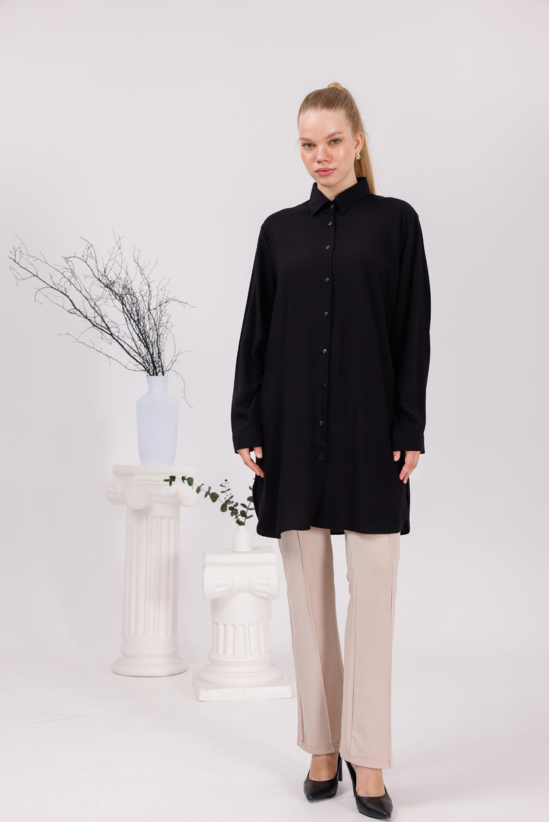 ENS Collins Cotton Shirt Black