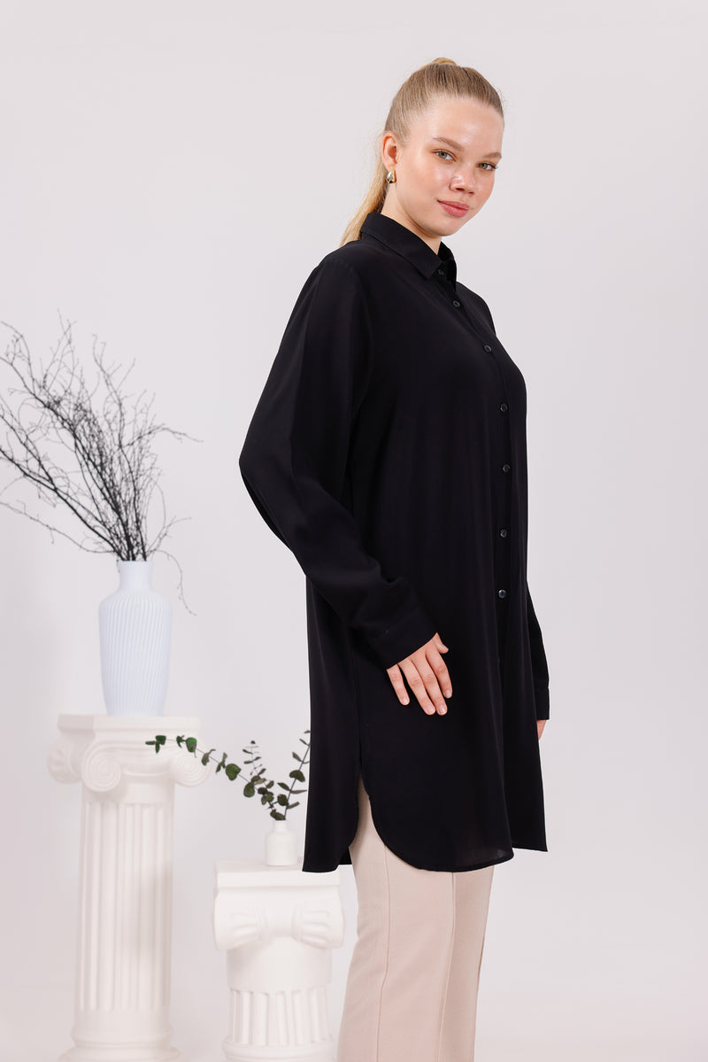 ENS Collins Cotton Shirt Black