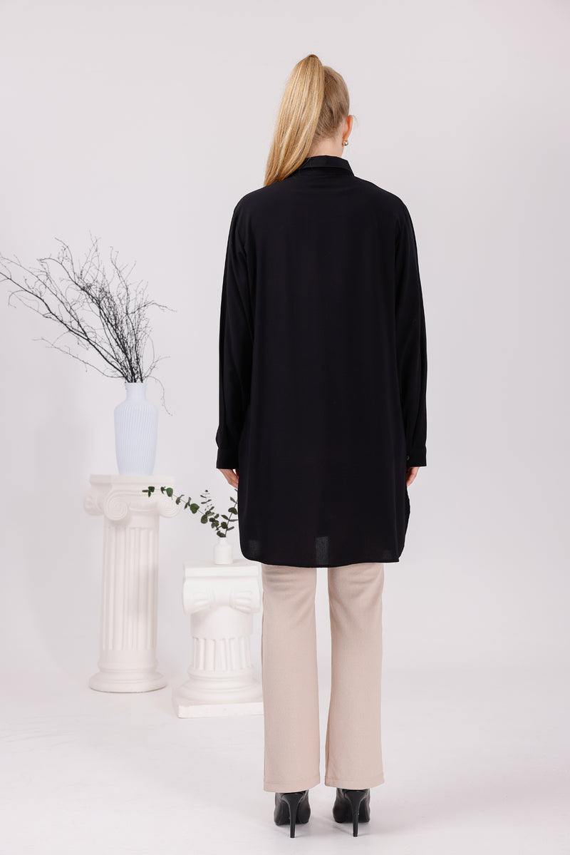 ENS Collins Cotton Shirt Black