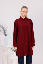 ENS Collins Cotton Shirt Burgundy
