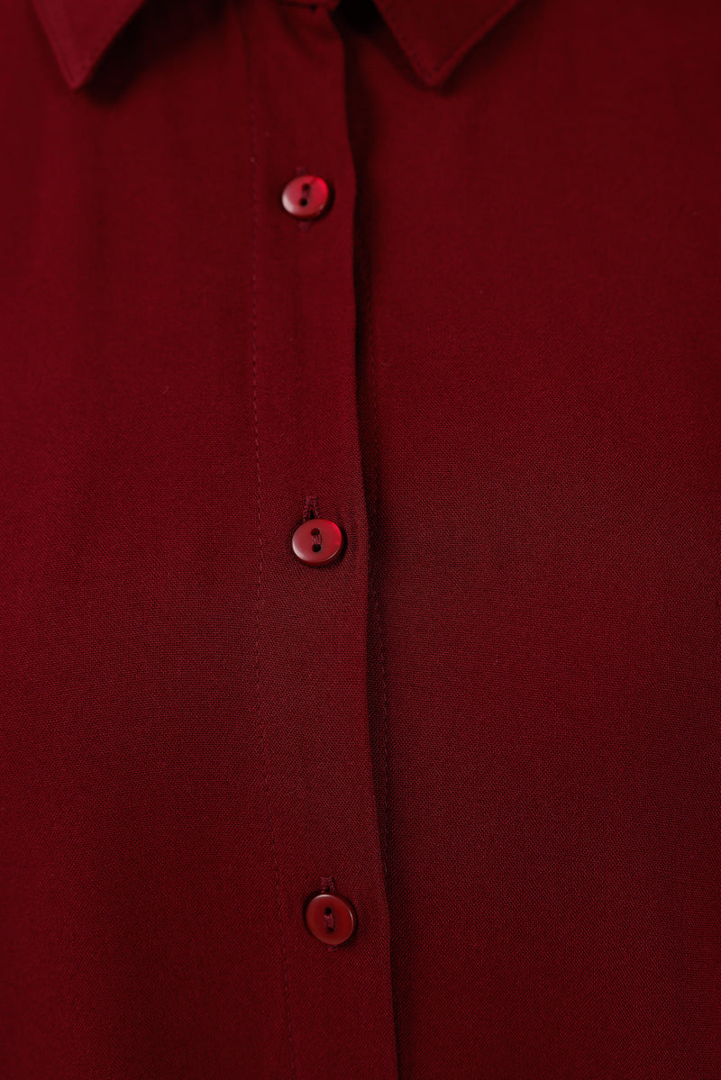 ENS Collins Cotton Shirt Burgundy