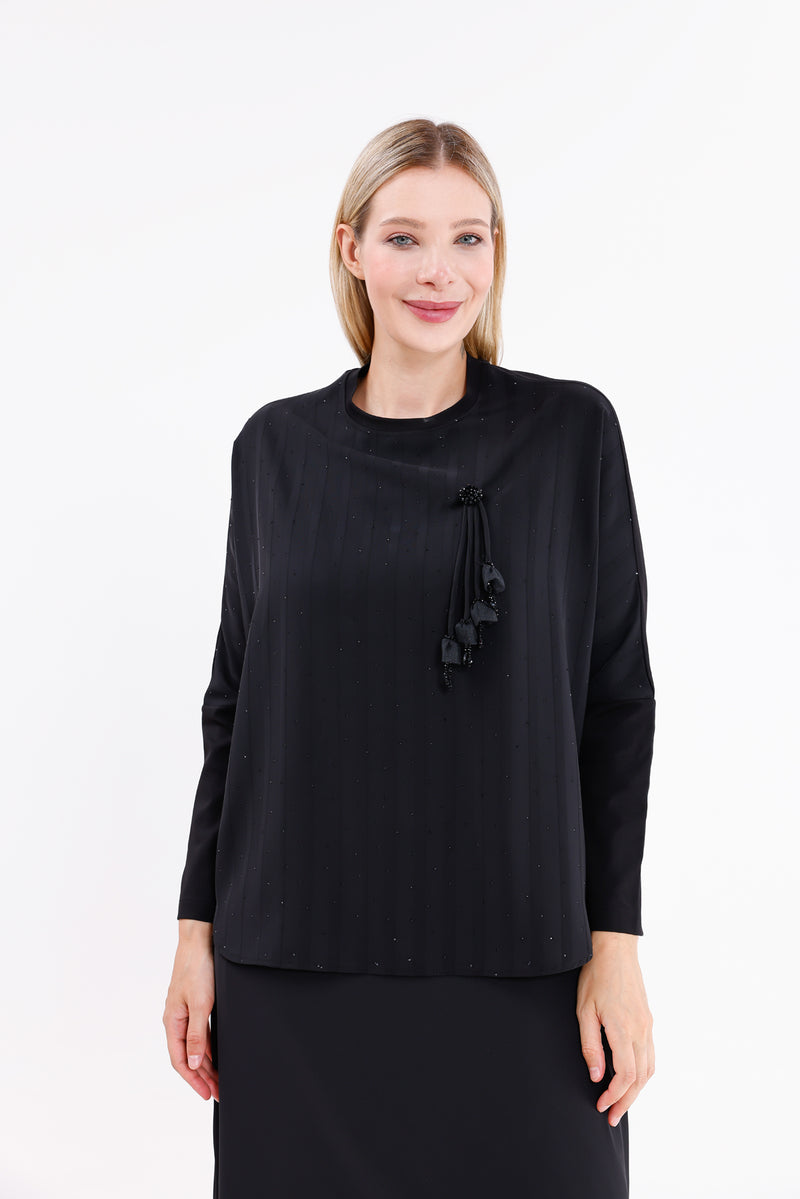 F&G Sparkle Skirt Set Black
