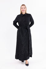F&G Lace Detail Long Dress Black