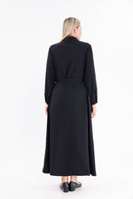 F&G Lace Detail Long Dress Black